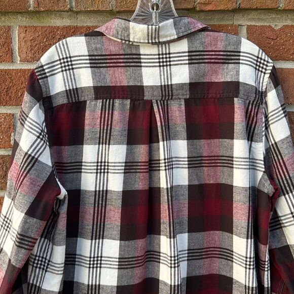 Garnet Hill Button Up Flannel Shirt sz 16 Plaid - Picture 5 of 13